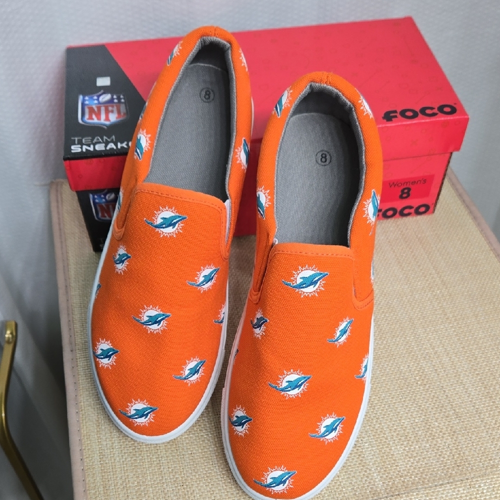 NFL Dolphin Slip-On Sneakers